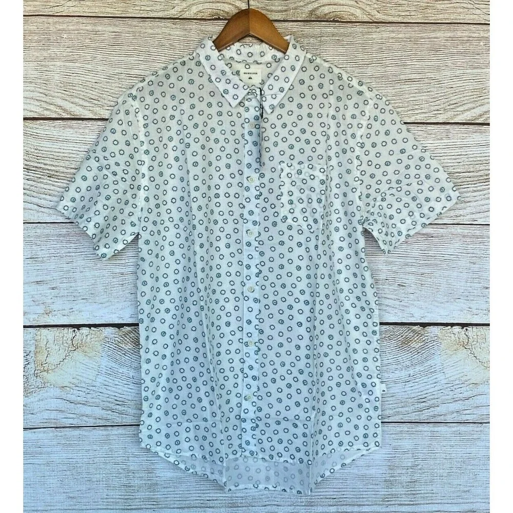 Quiksilver Shirt Mens Size Small Buck Shot Woven Shirt - Short Sleeve New